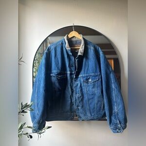 VTG | Denver Hayes quilt lined denim jacket with corduroy collar | size XL